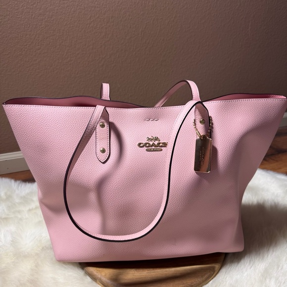Coach Town Tote Pink Pebble Leather Bag - Picture 2 of 13